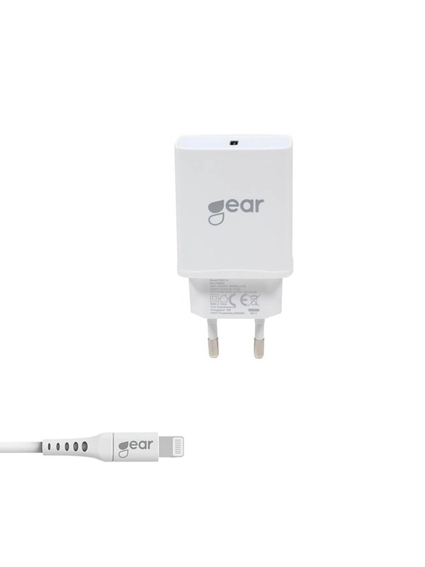 GEAR Charger 220V 1xUSB-C PD 20W Cable Lightning for USB-C MFI C94