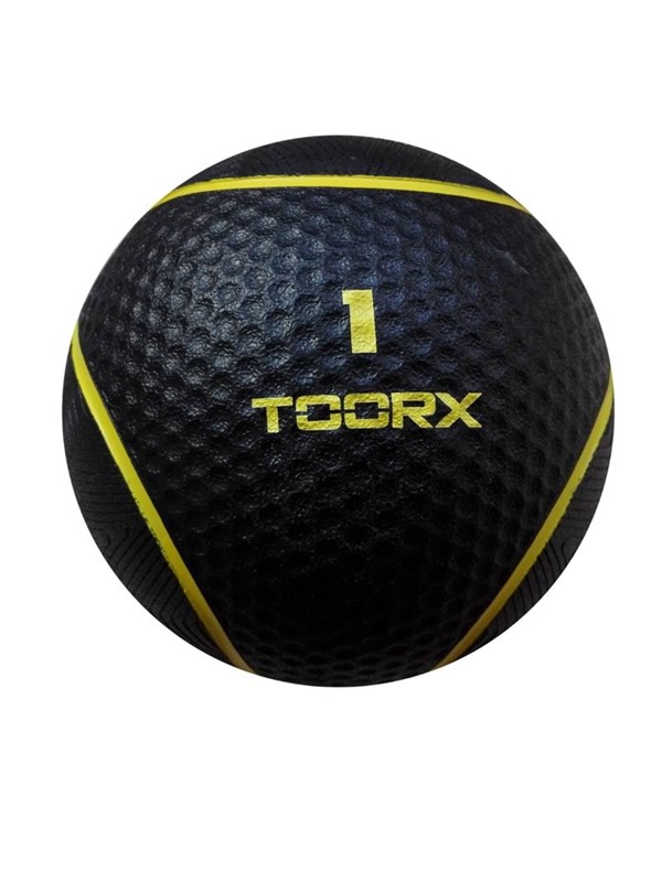 Toorx Fitness Medicijnbal 1 KG - Fitnessbal - Premium Rubber Medicijnballen - Medicine Ball met extra Grip | Full Black