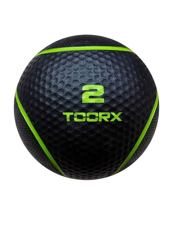 Toorx Fitness Medicijnbal 2 KG - Fitnessbal - Premium Rubber Medicijnballen - Medicine Ball met extra Grip | Full Black