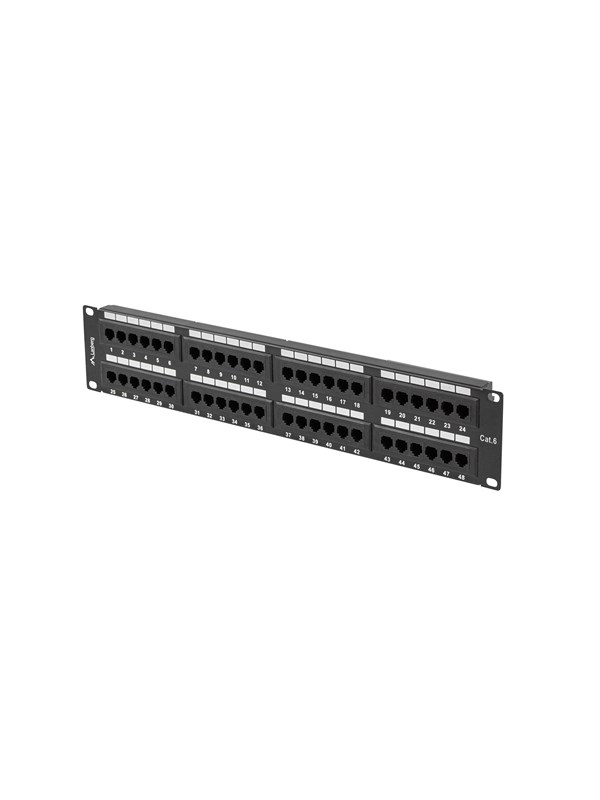 Lanberg Patch Panel 48-Port 2U 19" CAT6 UTP Black