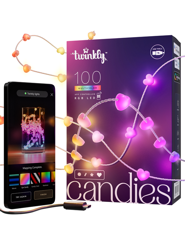 Twinkly Strings USB-C Hearts Slimme snoerverlichting Wi-Fi/Bluetooth