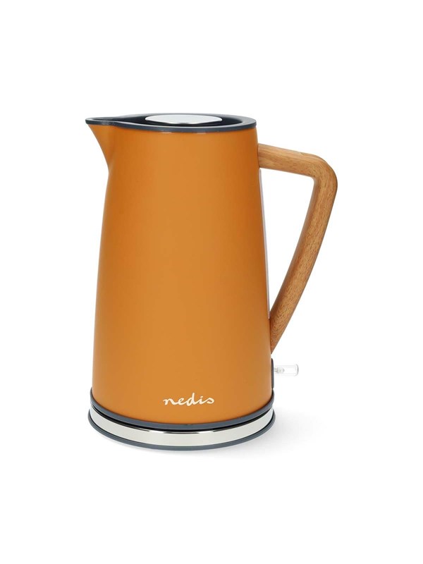 Nedis Waterkoker - 1.7 L - RVS - Soft-Touch - Anti kalkfilter - Snoerloos - Oranje