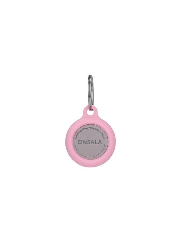 ONSALA Airtag Holder Silicone Pink with Keyring