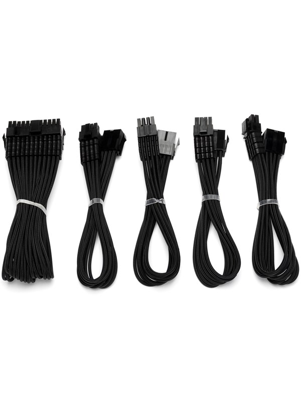 DUTZO Sleeved voeding verlengkabel kit (v2) - Zwart