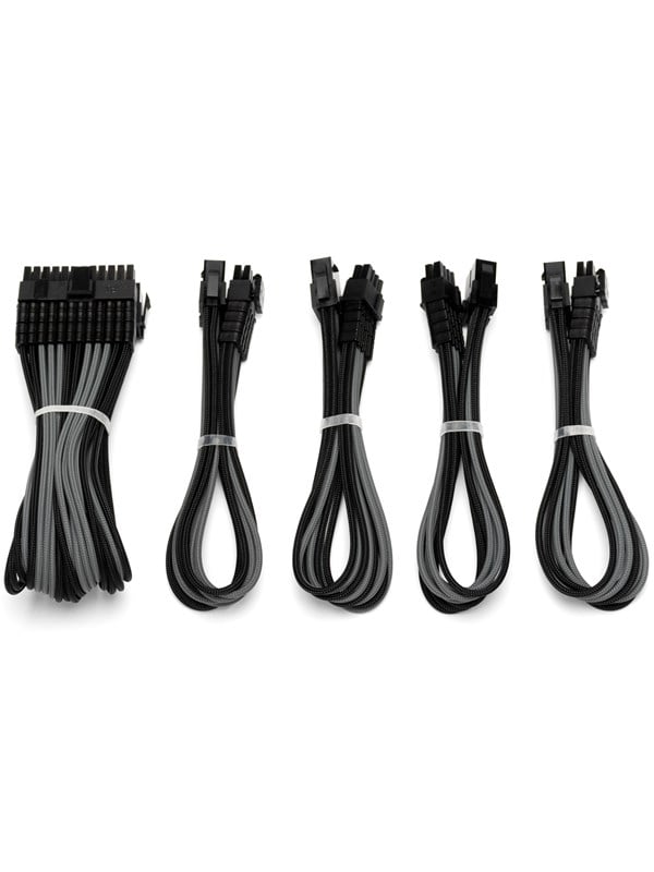 DUTZO Sleeved voeding verlengkabel kit (v2) - Zwart / Grijs