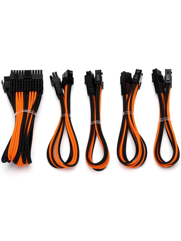 DUTZO Sleeved voeding verlengkabel kit (v2) - Zwart / Oranje