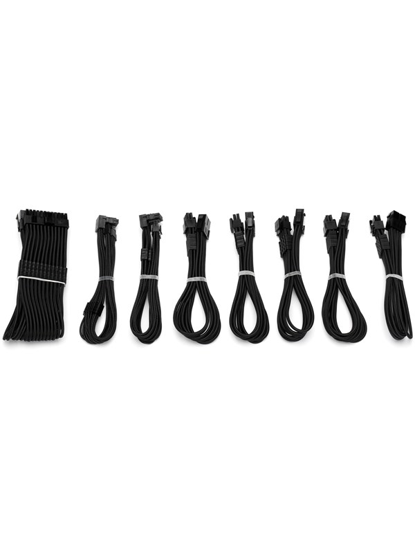 DUTZO Sleeved voeding verlengkabel Pro kit - Zwart