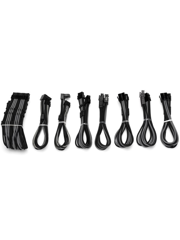 DUTZO Sleeved voeding verlengkabel Pro kit - Zwart / Grijs