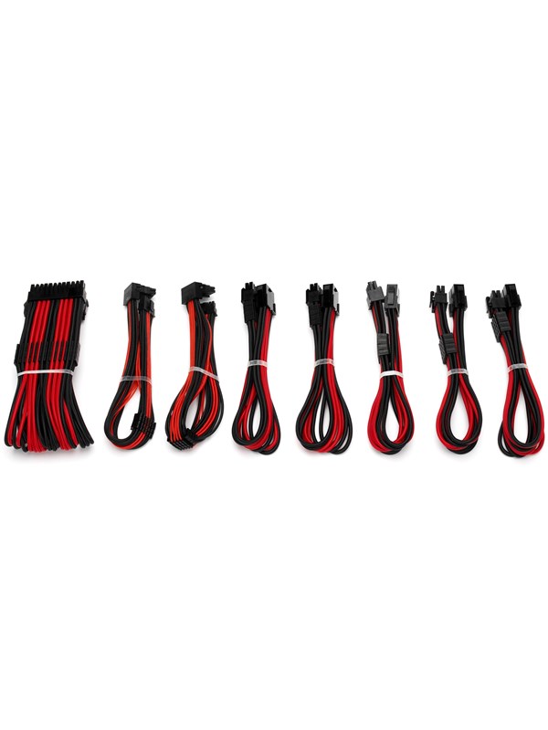 DUTZO Sleeved voeding verlengkabel Pro kit - Zwart / Rood