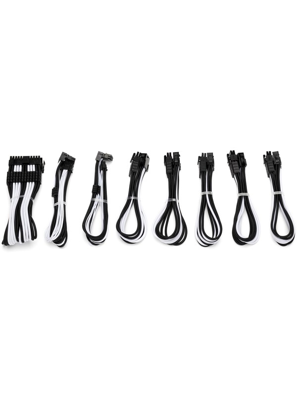 DUTZO Sleeved voeding verlengkabel Pro kit - Zwart / wit
