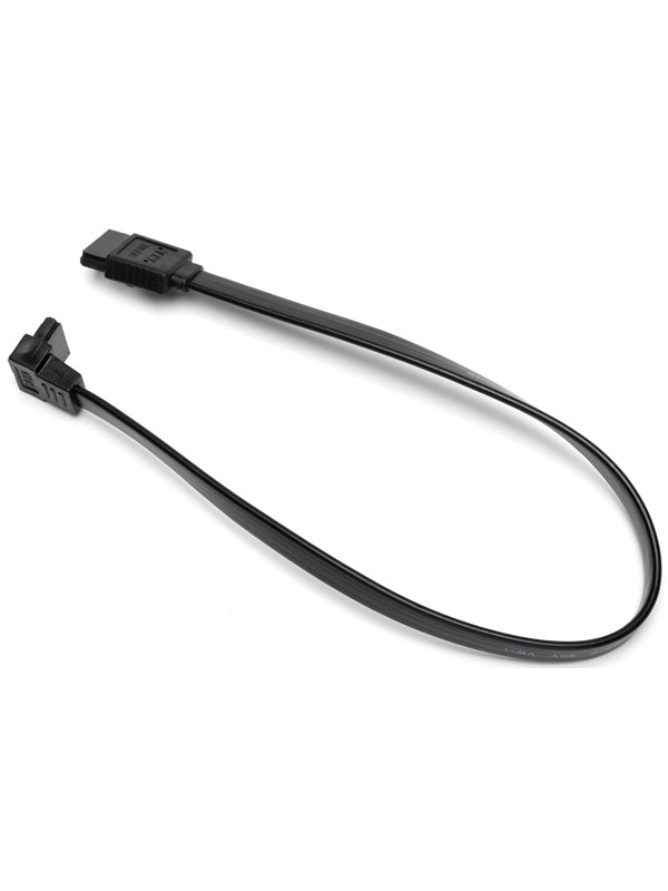 DUTZO SATA-kabel - Zwart - 0.3 m - Recht & 90° connector