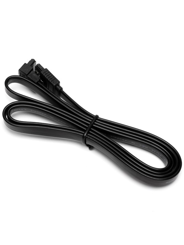 DUTZO SATA-kabel - Zwart - 1 m - Recht & 90° connector