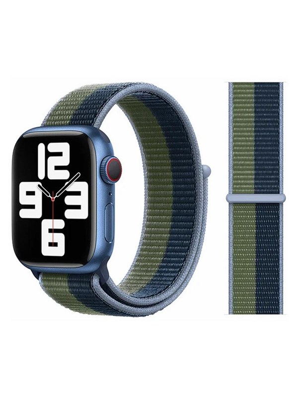 Lippa Apple Watch nylon strap 38/40/41 - Green/blue