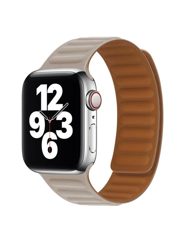 Lippa Apple Watch magnetisk læderrem 42/44/45/49 - Beige Brown