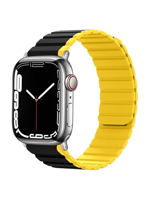 Lippa Apple Watch Magnetic Silicone Strap 38/40/41 - Black/Yellow