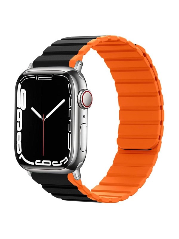 Lippa Apple Watch Magnetic Silicone Strap 38/40/41 - Black/Orange