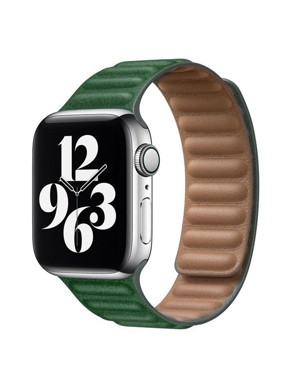 Lippa Apple Watch Magnetic Leather Strap 38/40/41 - Green / Brown