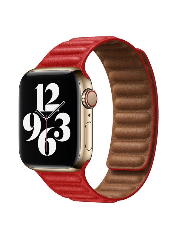 Lippa Apple Watch Magnetic Leather Strap 38/40/41 - Red / Brown