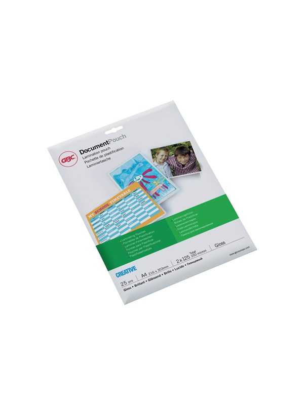 GBC Document Pouch - 25-pack - high gloss - 216 x 303 mm - lamination pouches