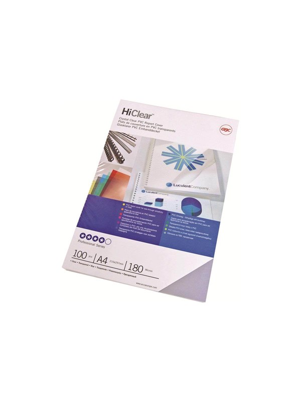 GBC Binding Cover HiClear PVC A4 250 Micron Super Clear Clear