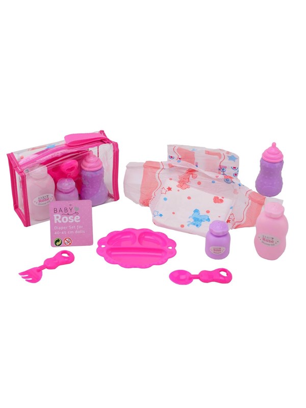 John Toy Baby Rose verzorgset in tasje