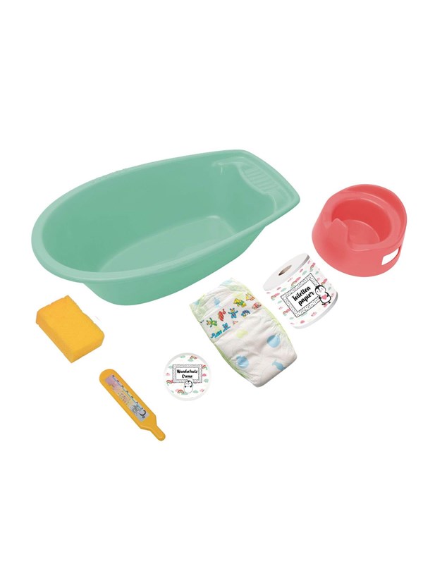 Heless Poppenbadkuipset 40,5 X 23 X 13 Cm Mintgroen 7-delig