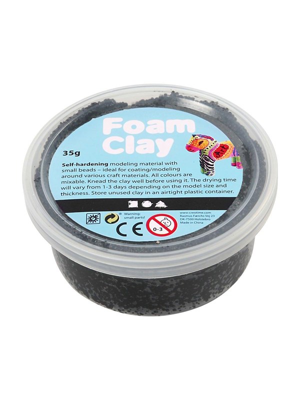 Creativ Company Foam Clay Boetseerklei Zwart 35 g 1 stuk(s)
