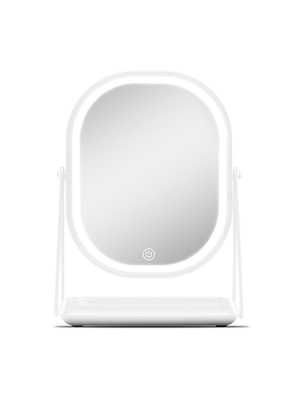 Gillian Jones Mirror With LED Light and Tray - White