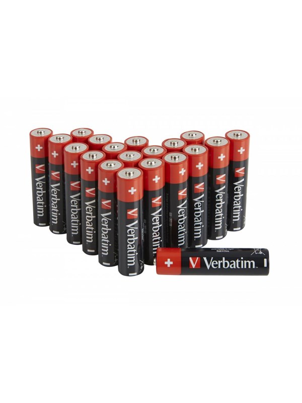 Verbatim Lr03 Aaa-Batterijen Voor Huishoudelijke Apparaten, 20 Blisterverpakkingen.