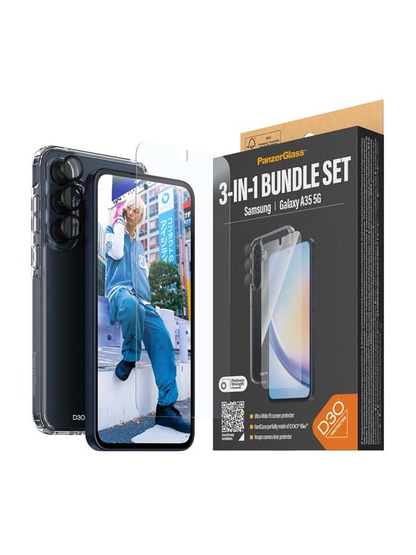 PanzerGlass 3-in-1 Protection Pack Samsung Galaxy A35 5G | Ultra-Wide Fit w. EasyAligner