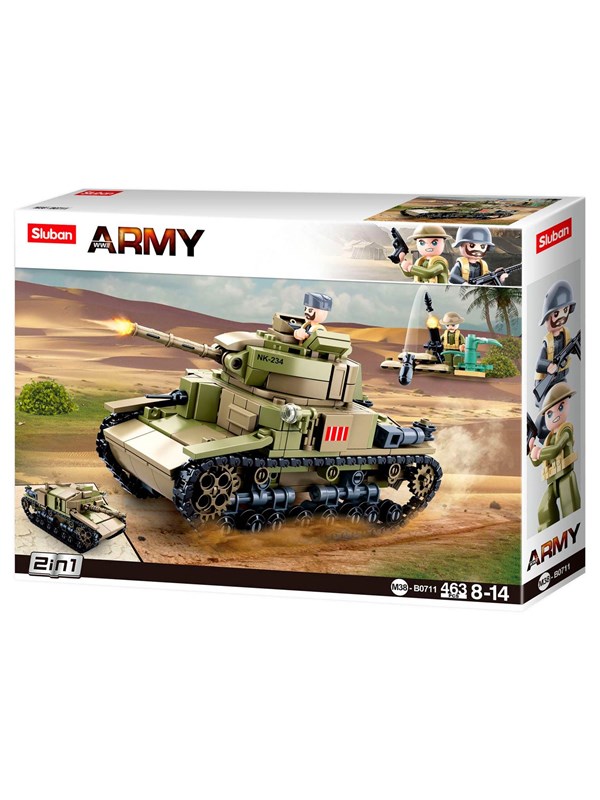Sluban Army - Middel grote Italiaanse Tank 2in1
