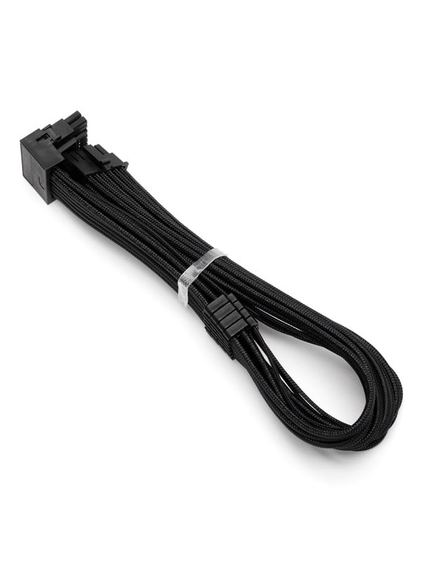 DUTZO Sleeved PCI-E 12V-2x6 verlengkabel - lock pin up - Zwart