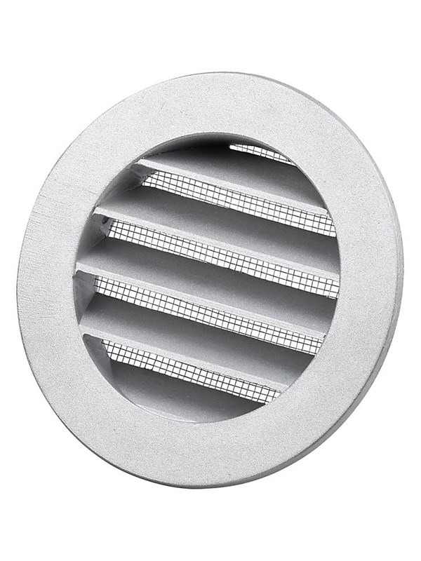 Duka Metal grate Dusav Ø125mm with flange and with fly net aluminium