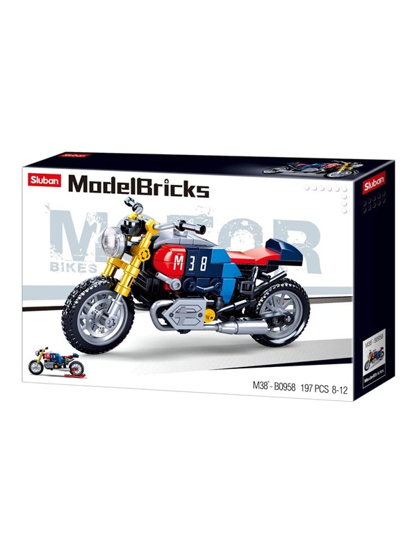 Sluban ModelBricks Café Racer Motor bouwspeelgoed – Constructiespeelgoed – bouwset met 197 bouwstenen – M38-B0958 – vanaf 8 jaar