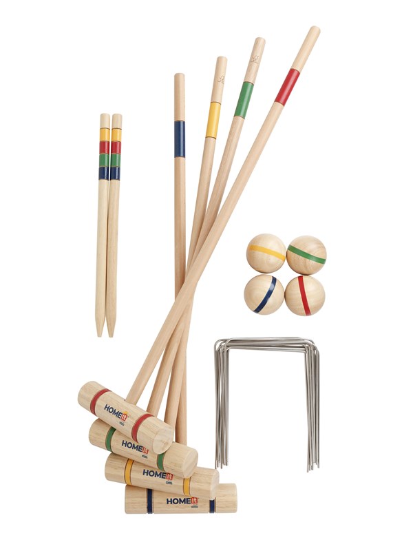 HOME-it® Premium Croquet Set voor 4 Personen van Rubberhout