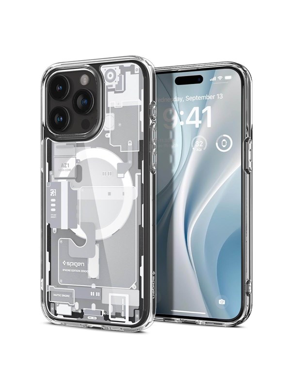 Spigen Ultra Hybrid MagFit Geschikt voor Apple iPhone 15 Pro - Compatibel met MagSafe - Back Cover met Magneet - Zero One Wit
