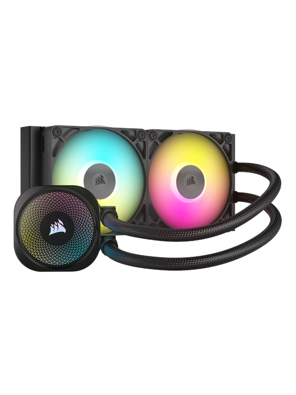 CORSAIR iCUE Link TITAN 240 RX RGB CPU Vloeistofkoeler - 240 mm Radiator - 2x RX120 RGB-fans -Zwart (Geschikt voor LGA 1851/1700, AMD AM4/AM5 - Inclusief iCUE LINK-Systeemhub)