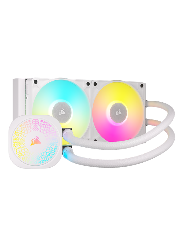 CORSAIR iCUE LINK TITAN 240 RX RGB White - Vloeistofkoelsysteem processor afmeting radiator: 240 mm - voor Intel LGA: 1871, 1700 - AMD AM5, AM4 - 2x iCUE LINK RX120 RGB fans - koper, aluminium - wit