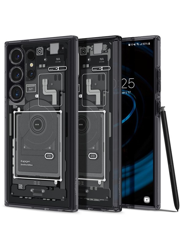 Spigen Ultra Hybrid Geschikt voor Samsung Galaxy S24 Ultra - Back Cover - Zero One Zwart