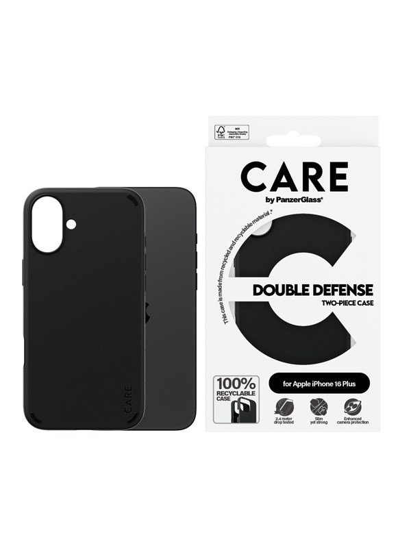 CARE by PanzerGlass Case Feature Double Defence Black iPhone 16 Plus