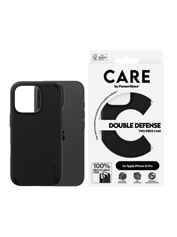 CARE by PanzerGlass Case Feature Double Defence Black iPhone 16 Pro