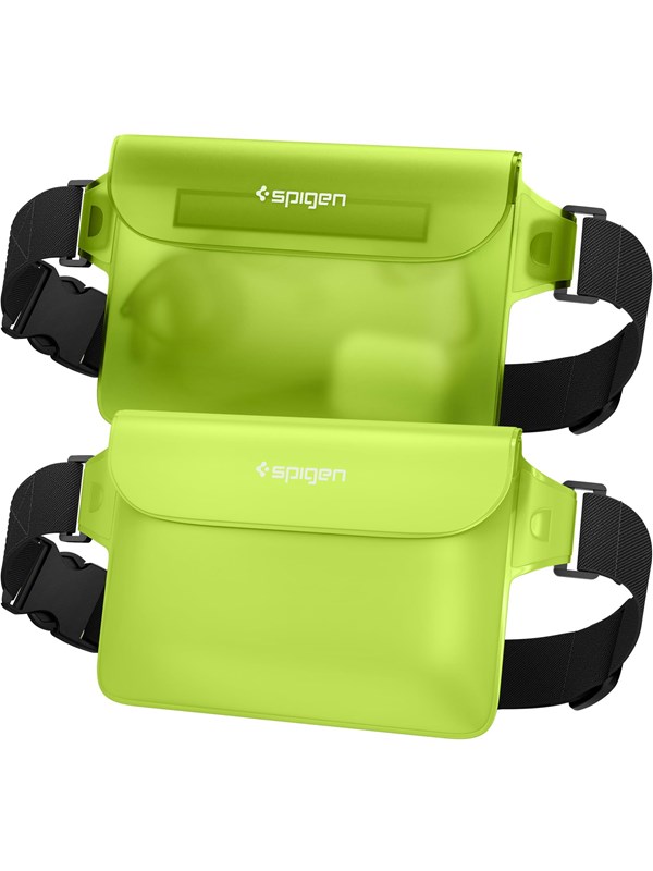 Spigen Aqua Shield waterdichte tas [2 stuks] tas heuptasje mobiele telefoonhoes heuptas mobiele telefoonhoes onderwaterstrand voor watersport -Cactus Green