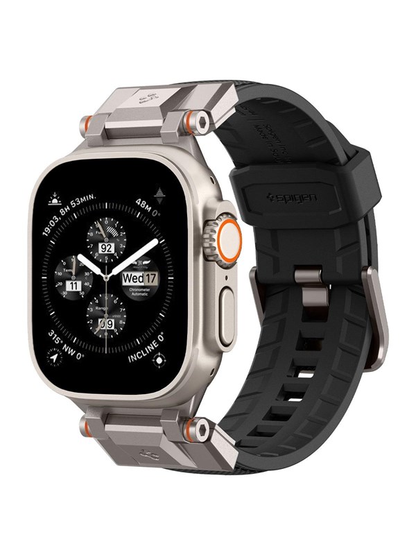 Spigen DuraPro Armor Bandje Geschikt voor Apple Watch 1/2/3/4/5/6/7/8/9/10/SE/Ultra 49MM / 46MM / 45MM / 44MM / 42MM - Zwart