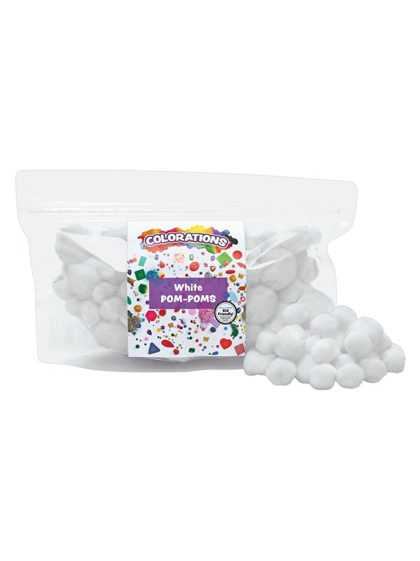 Colorations - Pom Poms White 100pcs.