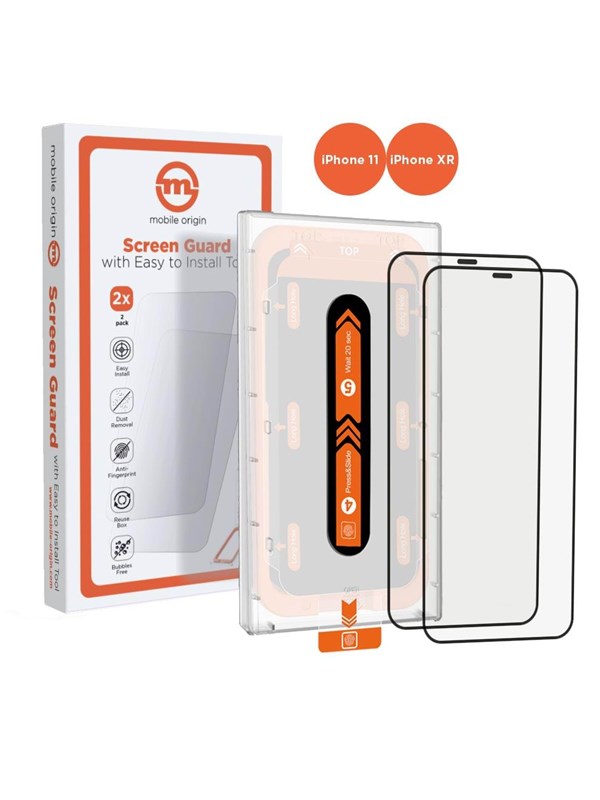 Mobile Origin Schermbeschermer Voor Iphone 11 / Xr Met Handige Applicator, 2 Stuks