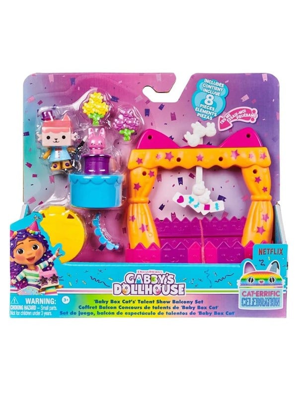 Gabby's Poppenhuis - Baby Kitty Balkon - 8-delige speelset met speelgoedfiguren accessoires voor het