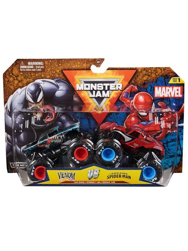 Monster Jam Marvel - Vemon Vs. de Amazing Spide-Man metale trucks - Schaal van 1:64