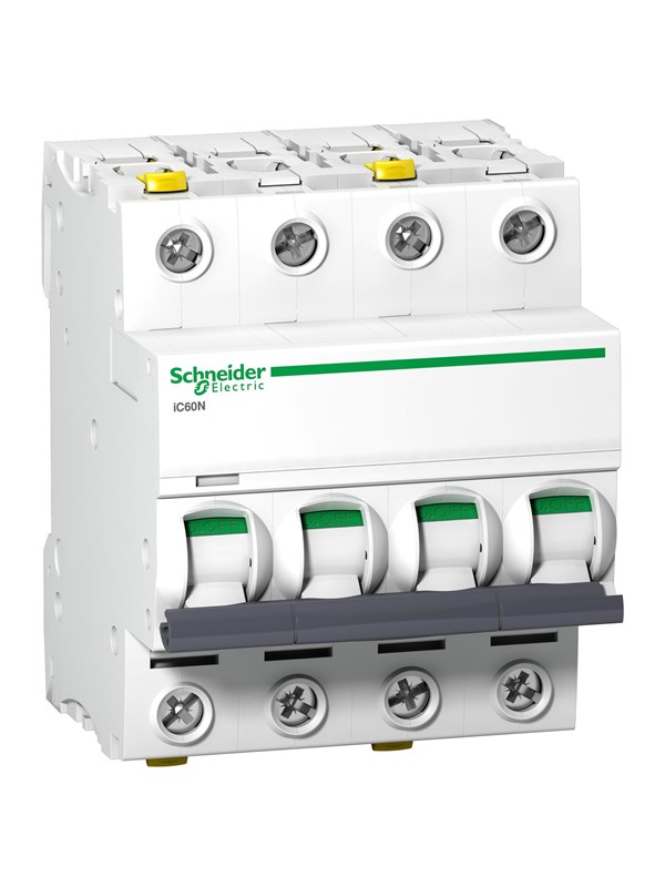 Schneider Electric Acti9 iC60N 4P 25A double terminal C-characteristic 6/10kA 400V width 72mm
