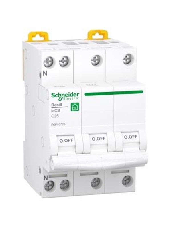 Schneider Electric Resi9 XP MCB/circuit breaker 3PN C-characteristic 25A 6kA 54mm