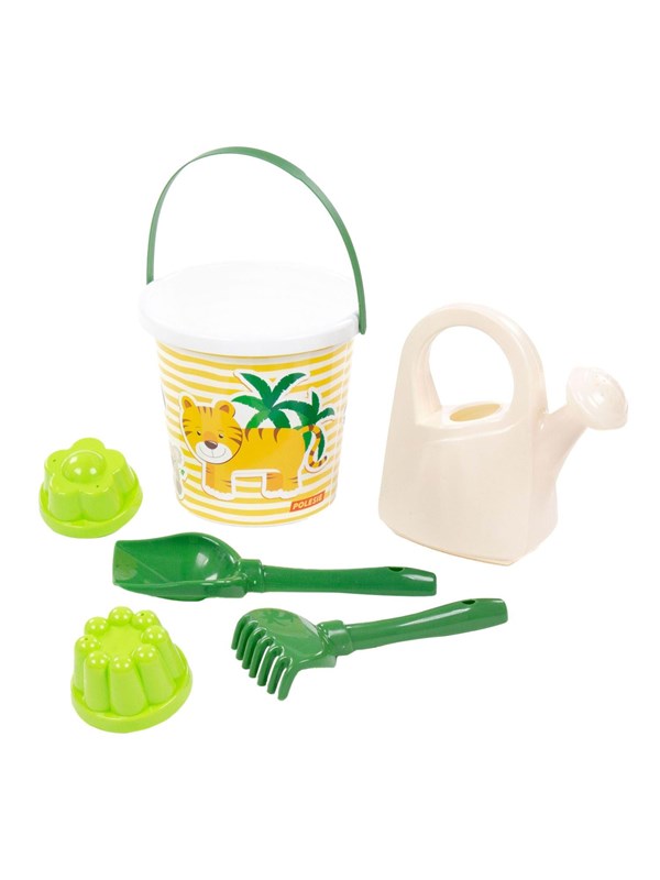 Cavallino Toys Safari XL Bucket Set with Sand Shapes Lion 8pcs.